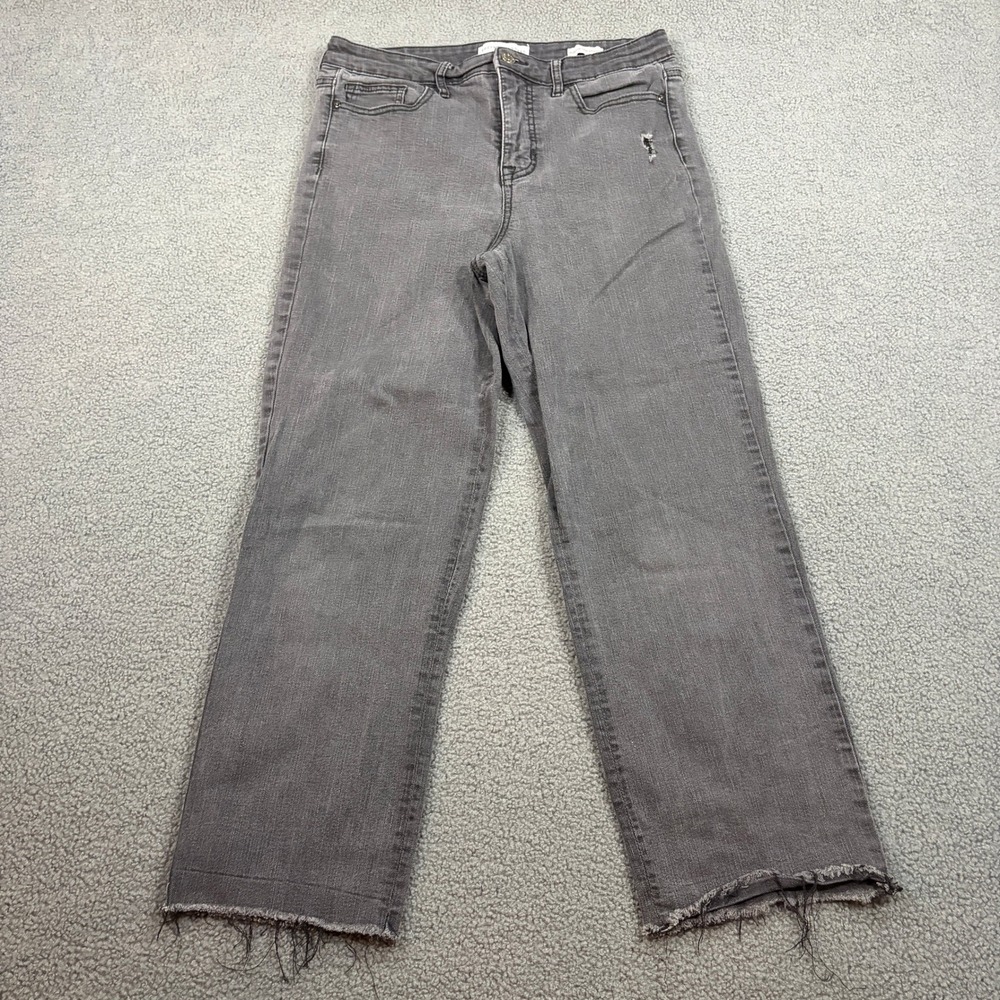Social Standard Sanctuary Jeans Womens 10 Gray High Rise Crop Straight Raw Hem